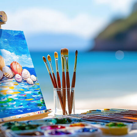 Group Painting on Beach